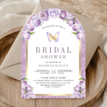 Arco Floral Roxo Borboleta Chá de Noiva