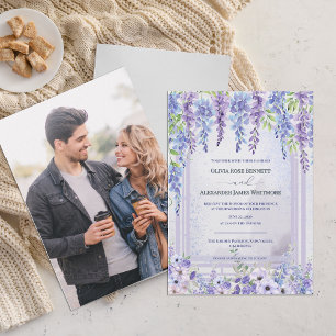 Convites Arco Floral Roxo Lavanda Wisteria Foto Casamento