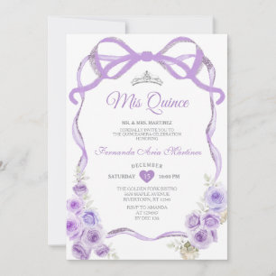 Convites Arco Floral Roxo Silver Mis Quince