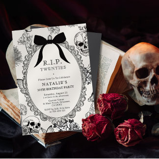 Convites Arco Floral Skull RIP 200 Parte aniversário de 30 