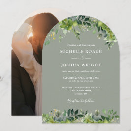 Convites Arco Floral Verde Musgo Fotografia Casamento