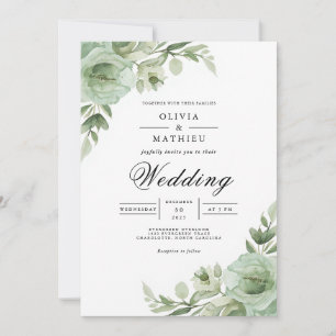 Convites Arco Floral Verde Salvia Casamento