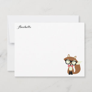 Convites Arco Gravata e óculos Hipster Fox Obrigado Notas