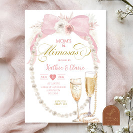 Convites Arco Íntimo de Rosa Pérola para Mães e Mimosa