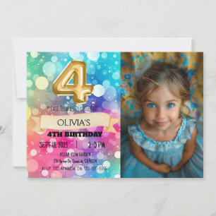 Convites Arco-Íris, 4 anos, 4 aniversários Fotografias Meni
