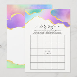 Convites Arco-Íris Agate Chá de panela Pedra Bingo