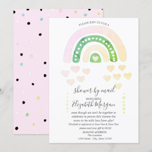 Convites Arco-Íris Bonito,Corações,Pontos,Chá de fralda