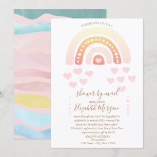 Convites Arco-Íris,Corações,Chá de fraldas Virtual Stri