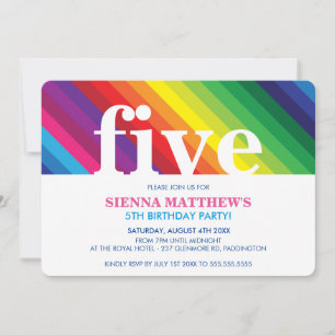 Convites arco-íris corajoso e colorido do PARTIDO aniversár