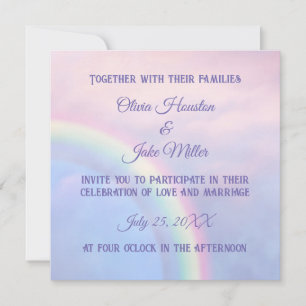 Convites Arco-íris de esperança - pastel,