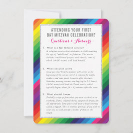 Convites arco-íris de informações de serviço BAT MITZVAH