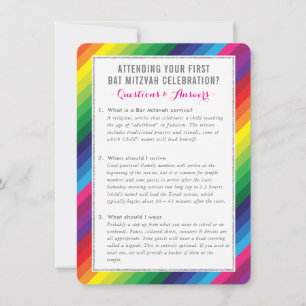 Convites arco-íris de informações de serviço BAT MITZVAH