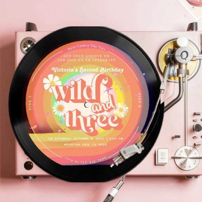 Convites Arco-íris de margarida Groovy 3 (Criador carregado)