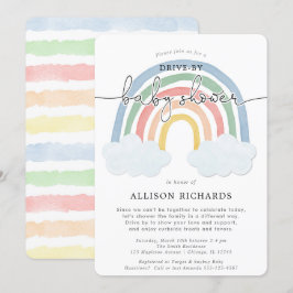 Convites Arco-íris drive-by drive através do chá de fraldas