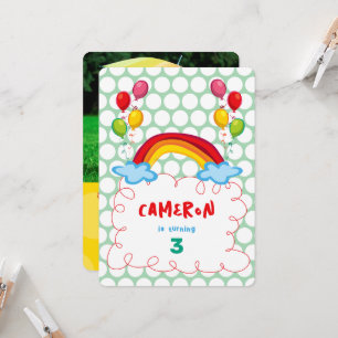 Convites Arco-íris e Balões Foto Festa de Aniversário Infan