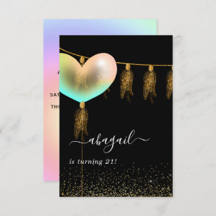 Convites Arco-íris e Festa de aniversário Dourada e Negra