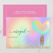 Arco-íris e Festa de aniversário Dourada e rosa