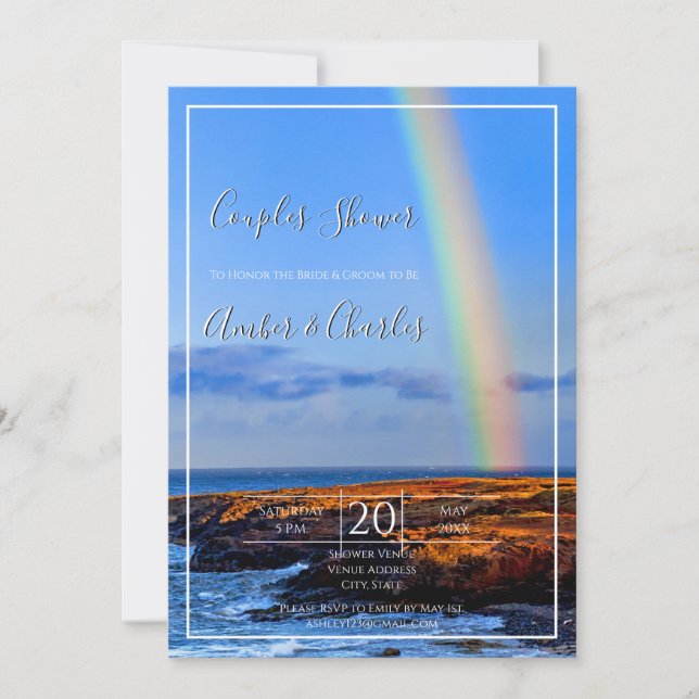 Convites Arco-Íris, Esperança e Felicidade, Chá de Casais d (Frente)