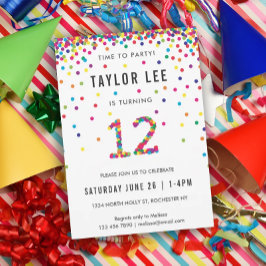 Convites Arco-Íris, Festa de aniversário de 12 anos, aniver