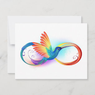 Convites Arco-íris Hummingbird com símbolo Infinito