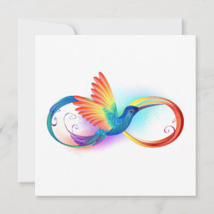 Convites Arco-íris Hummingbird com símbolo Infinito