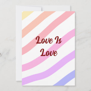 Convites Arco-íris listras coloridas amor pastel é orgulho