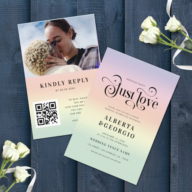 Convites Arco-íris Retro Orgulho LGBTQ Casamento Tudo em Um (Criador carregado)