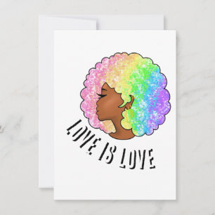 Convites arco-íris sobre amor LGBTQ é amor moça negra do or