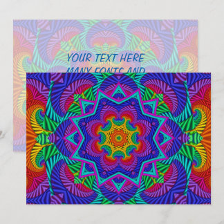 Convites Arco-Íris Vintage Fractal, Psicodélico