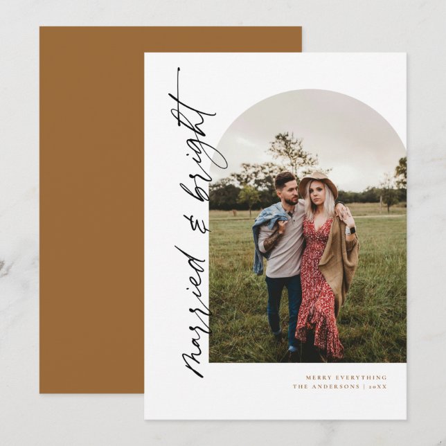 Convites Arco Moderno Casado e Brilhante Recém-Casado Feria (Frente/Verso)