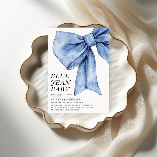 Convites Arco moderno Chá de fraldas Denim (Criador carregado)
