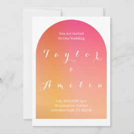 Convites Arco Moderno do Casamento de Boho Sunset Ombre