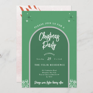 Convites Arco Moderno do Partido do Natal em Verde
