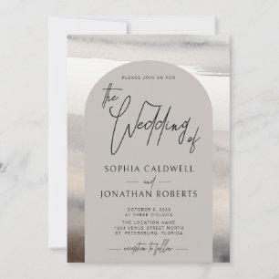 Convites Arco Moderno Manuscrito Script Terrestre Casamento