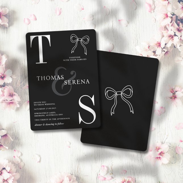 Convites Arco Moderno Monocromático Negro e Branco (Criador carregado)