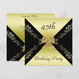 Convites Arco na moda Dourado e Preto Decorativo 45º Anive