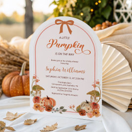 Convites Arco Pequeno Chá de fraldas de Abóbora