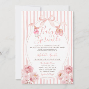 Convites Arco Pink Sprinkle Pumpkin Chá de fraldas