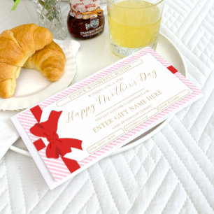 Convites Arco - Placa de Voucher de Presente do Dia de as m