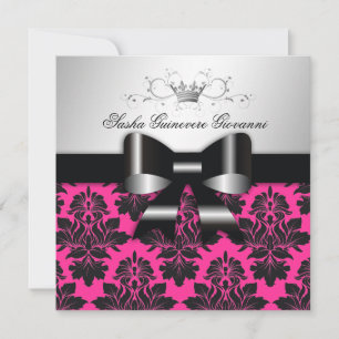 Convites Arco Preto 311-Black Damask Rosa Doce 16