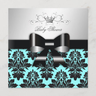 Convites Arco Preto Azul Damask 311-Blackberry Chá de fra