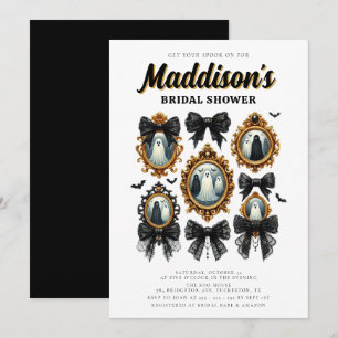 Convites Arco preto Coquette Vintage Chá de panela Hallowee