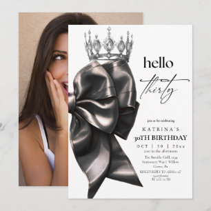 Convites Arco Preto de Aquarela Elegante para Aniversário d