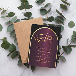 Convites Arco preto de ouro luxo 50 anos