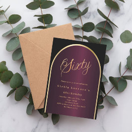 Convites Arco preto de ouro luxo 60 anos