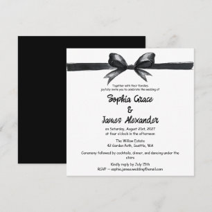 Convites Arco Preto e Branco   Casamento elegante   Monocro