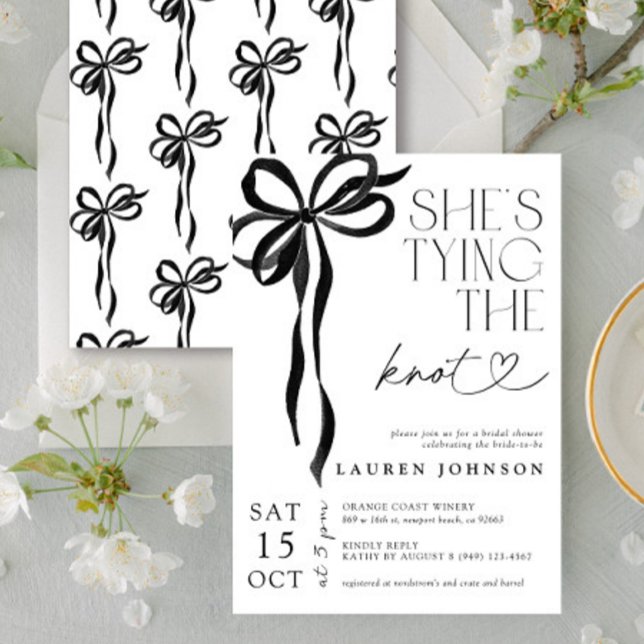 Convites Arco Preto, ela é Chá de panela de Casando (Easily personlize this sweet bridal shower invite for the perfect celebration of the bride-to-be!)