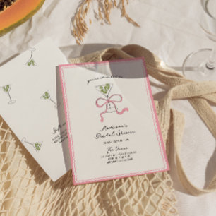 Convites Arco Quirky Martini Chá de panela Desenhado