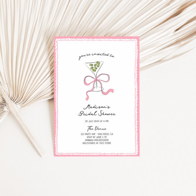 Convites Arco Quirky Martini Chá de panela Desenhado (Criador carregado)