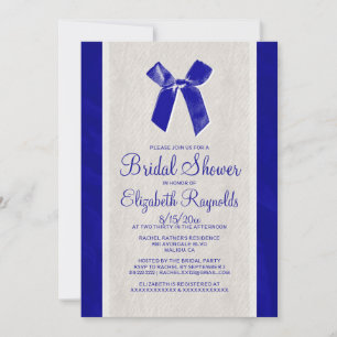Convites Arco Real Azul Vintage Chá de panela Linen Convid